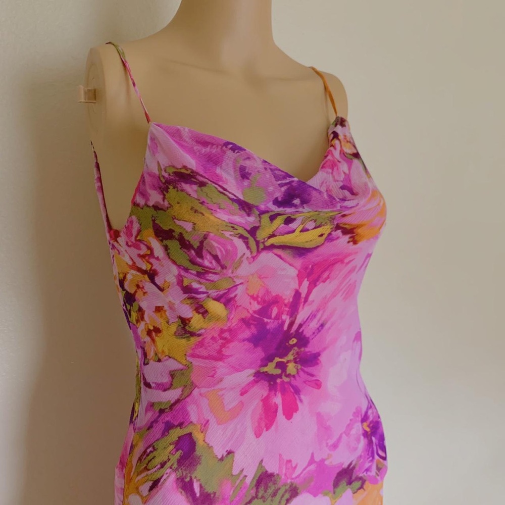 cowl neck midi floral dress💐